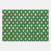 Gold geometric pattern Christmas colors back Inpakpapier Vel (Voorkant 3)