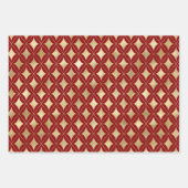 Gold geometric pattern Christmas colors back Inpakpapier Vel (Voorkant 2)