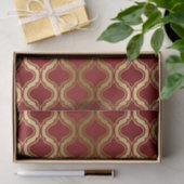 Gold Geometric Pattern over Burgundy Background Tissuepapier (Geschenk)