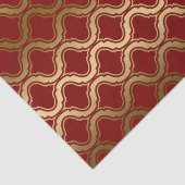 Gold Geometric Pattern over Burgundy Background Tissuepapier (Detail)