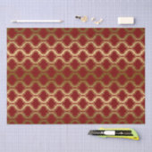 Gold Geometric Pattern over Burgundy Background Tissuepapier (Craft)