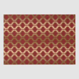 Gold Geometric Pattern over Burgundy Background Tissuepapier