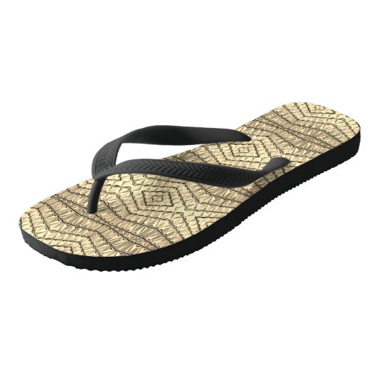 Gold Geometric Pattern Teenslippers (Schuin)