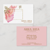 *~* Gold Geometric Peach roze Girly & Waterverf Visitekaartje (Voorkant / Achterkant)