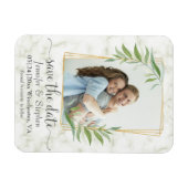 Gold Geometric Photo Wedding Save the Date Magneet (Horizontaal)