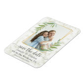 Gold Geometric Photo Wedding Save the Date Magneet (Linkerzijde)