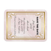 Gold Geometric Pink Marble Wedding Save the Date Magneet (Horizontaal)
