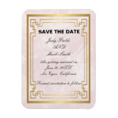 Gold Geometric Pink Marble Wedding Save the Date Magneet (Verticaal)