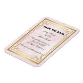 Gold Geometric Pink Marble Wedding Save the Date Magneet (Linkerzijde)