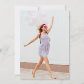 Gold Geometric Pink Waterverf Foto Afstuderen Kaart (Achterkant)