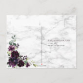 Gold Geometric Plum Paarse Marble Wedding RSVP Uitnodiging Briefkaart (Achterkant)