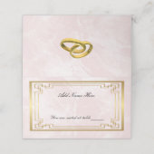 Gold Geometric Roze Marble Wedding Table Place Plaatskaartje (Buitenkant ongevouwen)