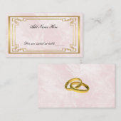 Gold Geometric Roze Marble Wedding Table Place Plaatskaartje (Voorkant / Achterkant)
