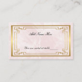 Gold Geometric Roze Marble Wedding Table Place Plaatskaartje (Voorkant)