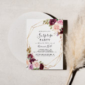 Gold Geometric Rustic Floral Surprise Party Kaart