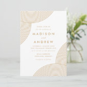Gold Geometric Swirl Wedding Kaart (Staand voorkant)