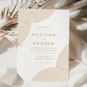 Gold Geometric Swirl Wedding Kaart