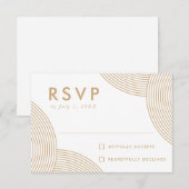 Gold Geometric Swirl Wedding RSVP Kaartje (Voorkant / Achterkant)