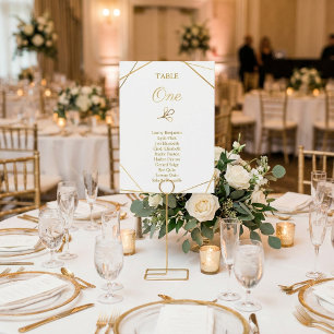 Gold geometric Table Number Seating Chart Kaart