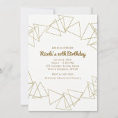 Gold Geometric Triangles Moderne Birthday Party Kaart (Voorkant)