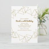 Gold Geometric Triangles Moderne Birthday Party Kaart (Staand voorkant)