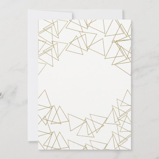 Gold Geometric Triangles Moderne Birthday Party Kaart (Achterkant)