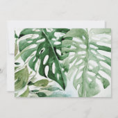 Gold Geometric Tropical Green Palm Leaves Weduwen Kaart (Achterkant)