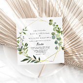 Gold Geometric Tropical Green Spanish Wedding Kaart