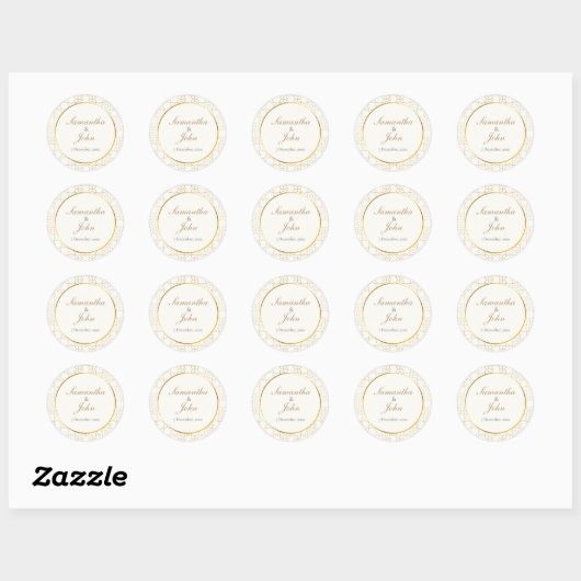 Gold Geometric Wedding Envelope Seal Sticker (Vel)
