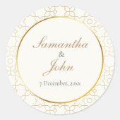 Gold Geometric Wedding Envelope Seal Sticker (Voorkant)