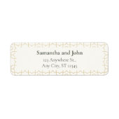 Gold Geometric Wedding Return Address Labels (Voorkant)