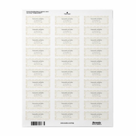 Gold Geometric Wedding Return Address Labels (Full Sheet)