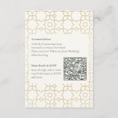 Gold Geometric Wedding Timeline Cards with QR Code Informatiekaartje (Achterkant)