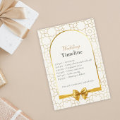 Gold Geometric Wedding Timeline Cards with QR Code Informatiekaartje