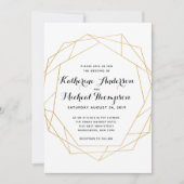 Gold Geometric Wedding Uitnodiging (Voorkant)