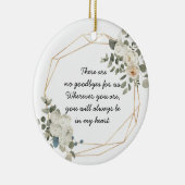 Gold Geometric White Floral Memorial Poem Keramisch Ornament (Rechts)