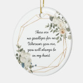 Gold Geometric White Floral Memorial Poem Keramisch Ornament (Links)