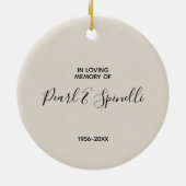 Gold Geometric White Floral Memorial Poem Keramisch Ornament (Achterkant)