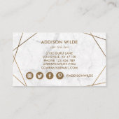 Gold Geometric White Marble Abstract Simple Modern Afsprakenkaartje (Achterkant)