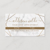 Gold Geometric White Marble Abstract Simple Modern Afsprakenkaartje (Voorkant)