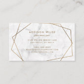 Gold Geometric White Marble Abstract Simple Modern Visitekaartje (Achterkant)