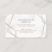 Gold Geometric White Marble Abstract Simple Modern Visitekaartje (Achterkant)
