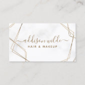 Gold Geometric White Marble Abstract Simple Modern Visitekaartje (Voorkant)