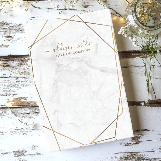 Gold Geometric White Marble Abstracte Business Post-it® Notes