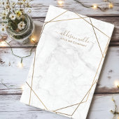 Gold Geometric White Marble Abstracte Business Post-it® Notes