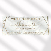 Gold Geometric White Marble Abstracte Business Spandoek