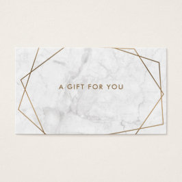 Gold Geometric White Marble Business Gift Card Visitekaartje