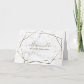 Gold Geometric White Marble Business Hartelijk dan Kaart (Voorkant)