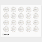 Gold Geometric White Marble Business Hartelijk dan Ronde Sticker (Vel)