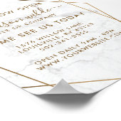 Gold Geometric White Marble Business Opening Poster (Hoek)